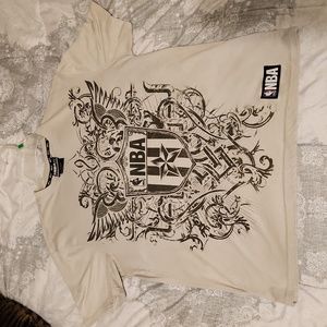 NBA Elevation Gray Full Crest Shield Logo Graphic T-Shirt Vintage Y2K
